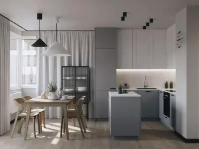 Modern Interior Design Flat 001 3D model