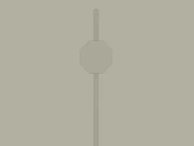 Arabic and English Stop Sign Low-poly 3D model