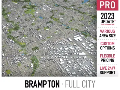 Brampton - 3D City Model Low-poly 3D model