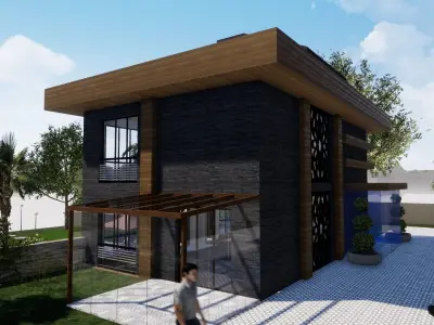 TRIPLEX HOUSE Free low-poly 3D model