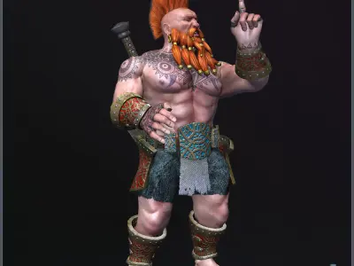 Dwarf Slayer Light Version Low-poly 3D model
