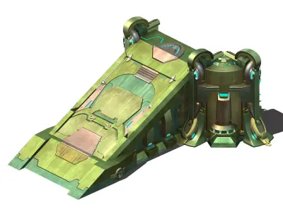 Machinery - intact - wall slope 01 3D model
