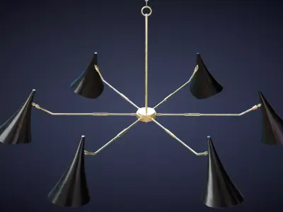 Library Chandelier Low-poly 3D model
