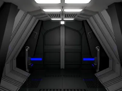 Sci Fi Corridor  3D model 16