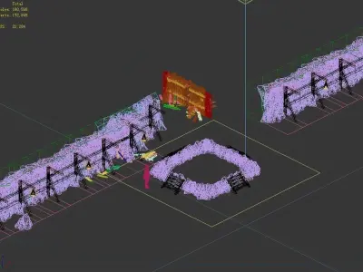 Mine Cave - Stone Wall 02 3D model