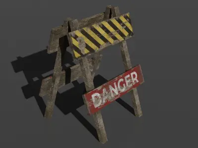 Caution sign 3D model
