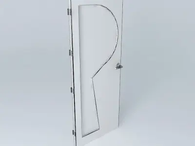 Letter P 3D door very detail with glass lock and hinger Free 3D model