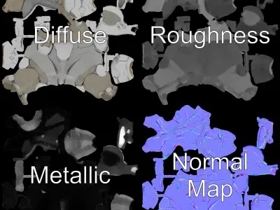 Futuristic Armored Soldier  Rigged D Model for Game Development Low-poly 3D model