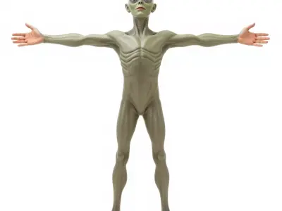 Alien Character Pose model pack Low-poly 3D model