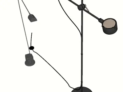 Minimalist Dual Floor Lamps 3D model