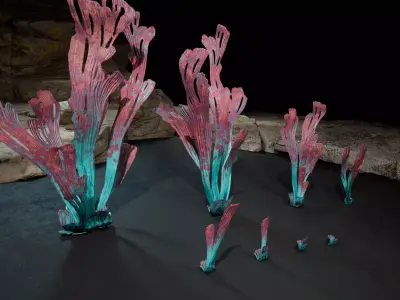 Alien Fungus Type 4 Low-poly 3D model