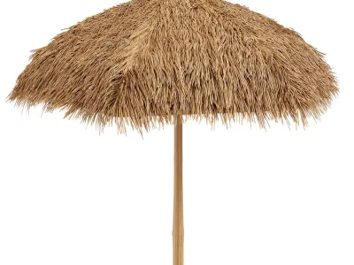 Bamboo shelter beach canopy 3D model