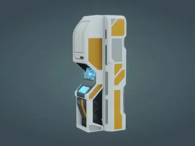 Sci-Fi Computer - Game Ready - PBR Low-poly 3D model order