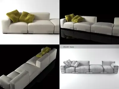 Plastics Duo Sofa 5 3D model
