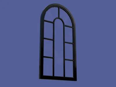 PBR Arched Window Low-poly 3D model