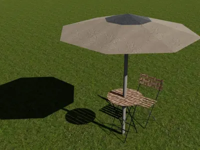chair and table  Free 3D model