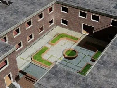Pubg School building Low-poly 3D model