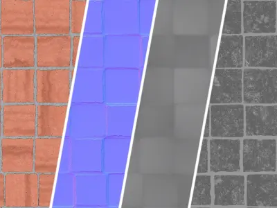 Stone Wall Materials 115- Travertine Tile Stone - Sbsar Seamless Texture