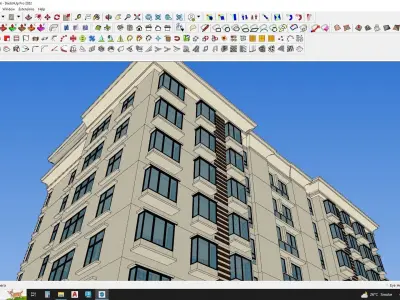 Apartment building in classical style sketchup exterior 3D model