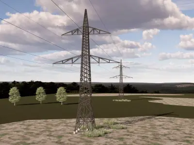 ELECTRCIC TOWER 2-LOW POLY Low-poly 3D model