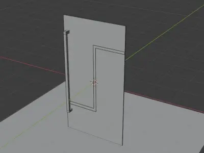 modern glass door Low-poly 3D model