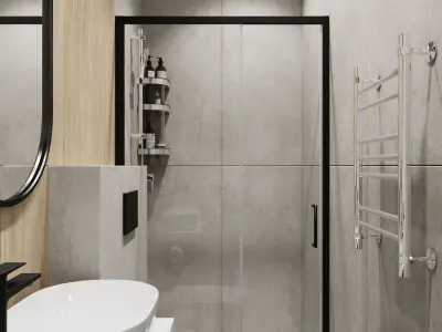 Modern bathroom scene 3D model