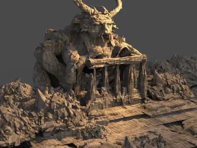 Golem giant Ruins collection  3D model
