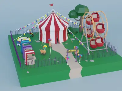 Low Poly Exterior Worlds Low-poly 3D model