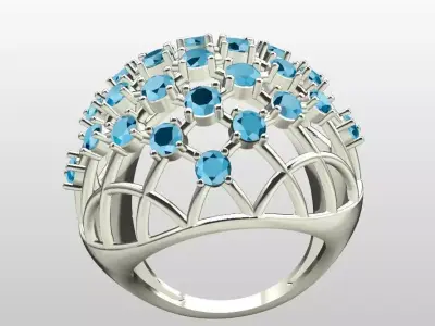 Fancy ladies air mesh ring 3D print model