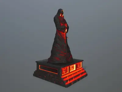 lava statue 4 Low-poly 3D model