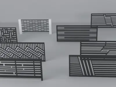 Modern Fences 3D model