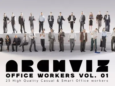 ArchViz People Office Professionals 25 Corporate Models 3D model