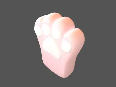 Cat Paw Glove v1 006 Low-poly 3D model