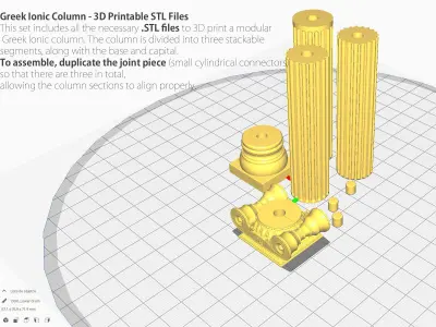 Modular Greek ionic Column for 3d print 3D print model