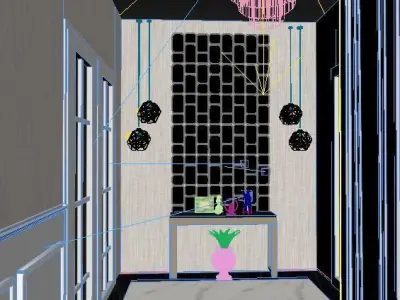 hall design Low-poly 3D model