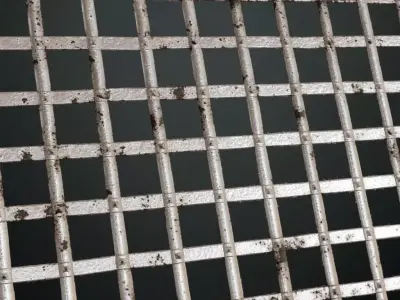Silver Rust Metal Gate Transparent PBR Seamless Texture
