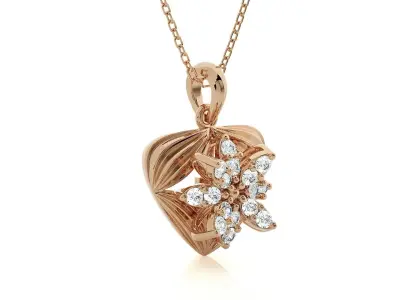 Triangle Flower Light wt Pendant Earrings Set 3dm stl obj mtl  3D print model