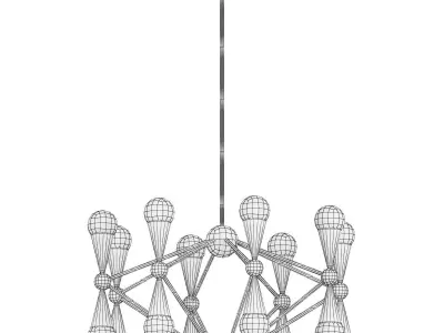 Modern Gold Chandelier with Adjustable 3D model