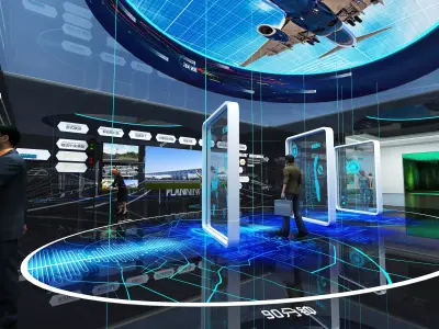 Futuristic Exhibition Interior Sci Fi Hall  Low-poly 3D model