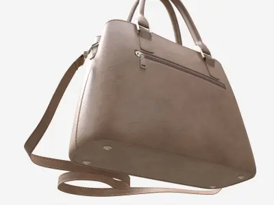 Women summer shoulder bag light brown 3D model