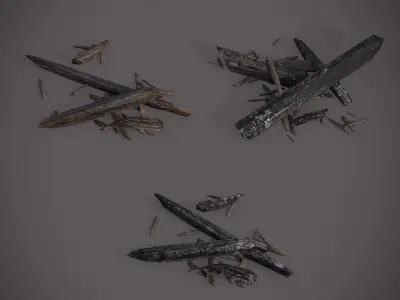 Rubble and Debris - Package - Collection 1 and 2 Low-poly 3D model