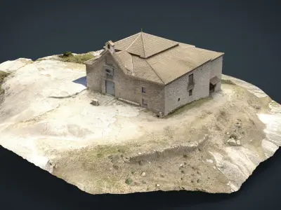 Spanish church Low-poly 3D model