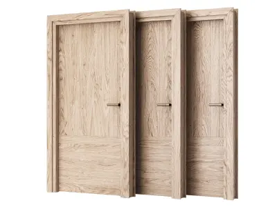 Wooden Door Set V13  3D model