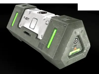 Sci-fi Crate Low-poly 3D model