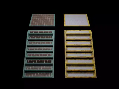 Flooring and Stairs Pack Low-poly 3D model