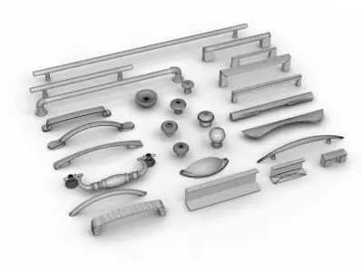 27-Piece Furniture Handles Pack 3D model