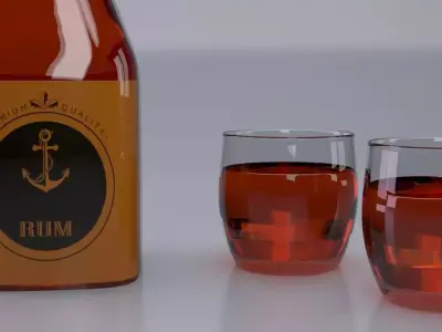 Rum Bottle  3d model  3D model