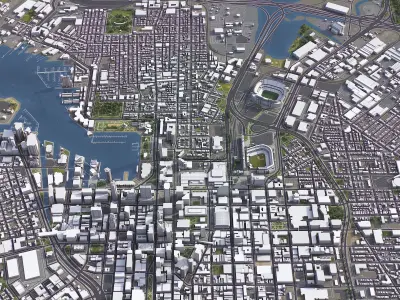 Baltimore - 3D City Model Low-poly 3D model