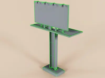 7 different Advertising Billboards 3D Model Pack