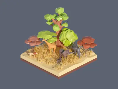 land 100A Low-poly 3D model
